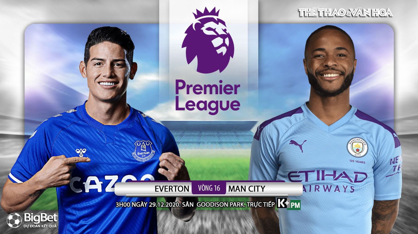 Kèo nhà cái. Everton vs Man City. K+, K+PM. Trực tiếp bóng đá Anh hôm